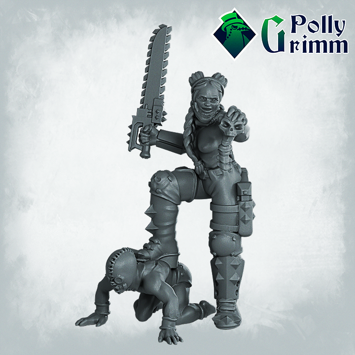 Tabletop sci-fi post apocalypse miniature. Wasteland Amazons. Queen. NSFW Version